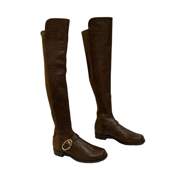 Stuart Weitzman Siella 5050 Over-the-Knee Brown Suede Leather Boots Size 8 N - Picture 2 of 16